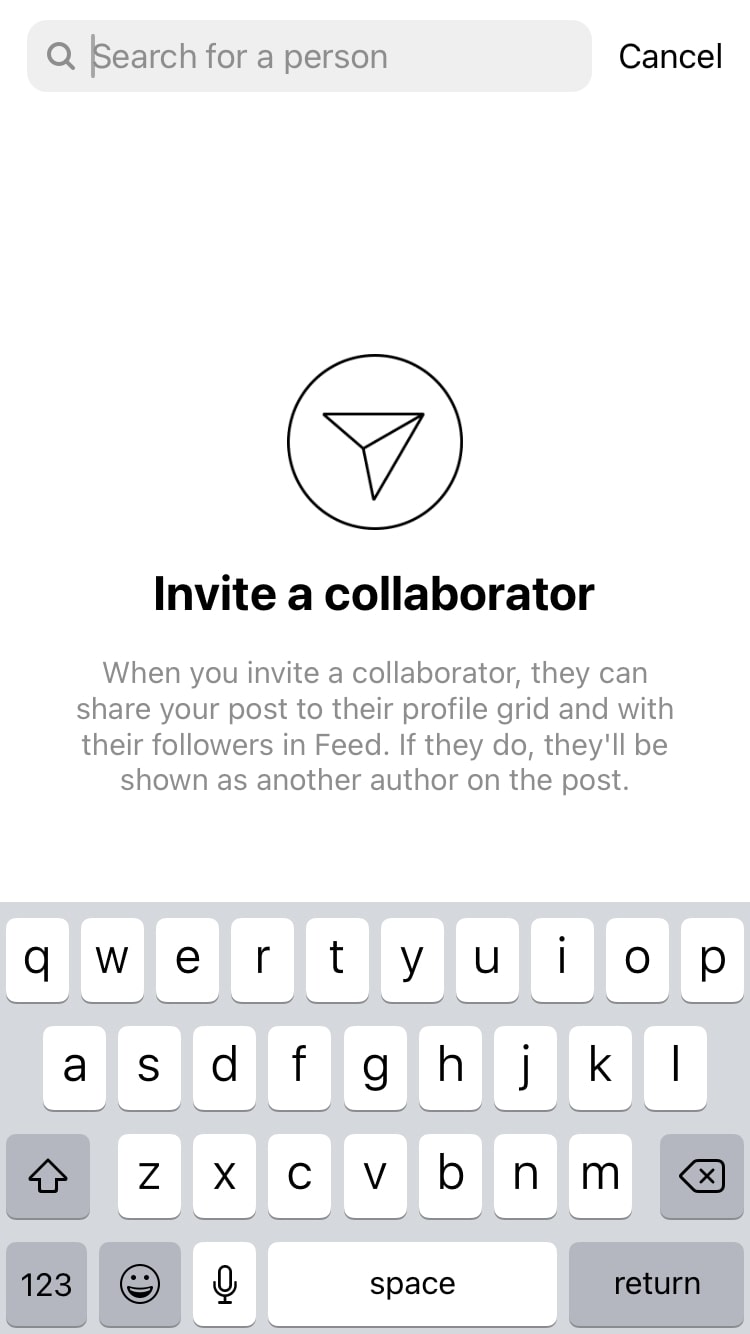 Instagram collaboration option not showing 